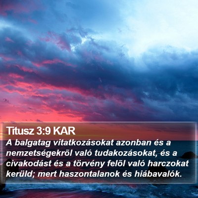 Titusz 3:9 KAR Bible Verse Image