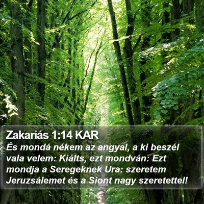 Zakariás 1:14 KAR Bible Verse Image
