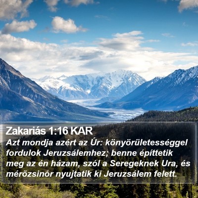 Zakariás 1:16 KAR Bible Verse Image