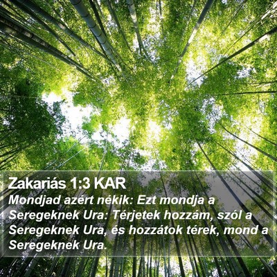 Zakariás 1:3 KAR Bible Verse Image