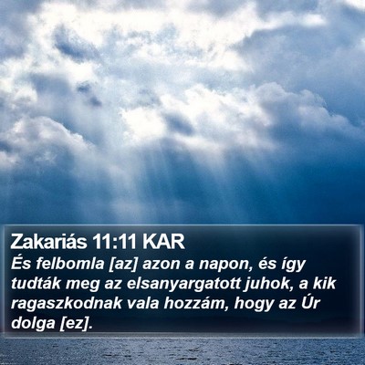 Zakariás 11:11 KAR Bible Verse Image