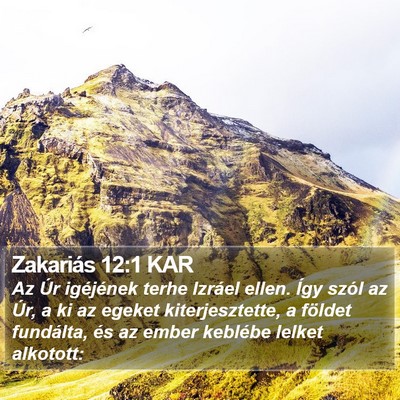 Zakariás 12:1 KAR Bible Verse Image