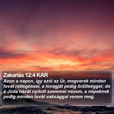 Zakariás 12:4 KAR Bible Verse Image