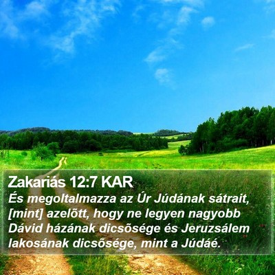 Zakariás 12:7 KAR Bible Verse Image