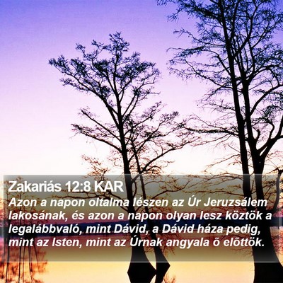Zakariás 12:8 KAR Bible Verse Image