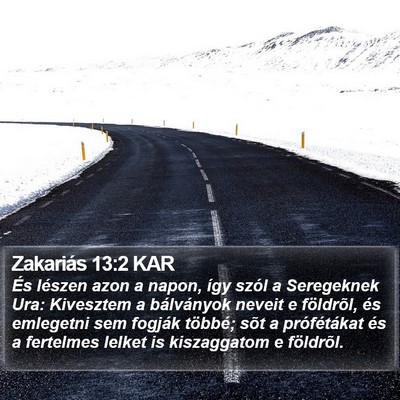 Zakariás 13:2 KAR Bible Verse Image