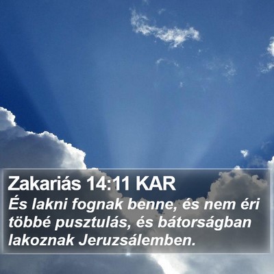Zakariás 14:11 KAR Bible Verse Image