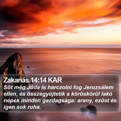 Zakariás 14:14 KAR Bible Verse Image