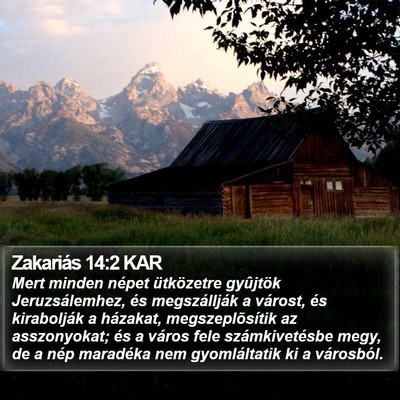 Zakariás 14:2 KAR Bible Verse Image