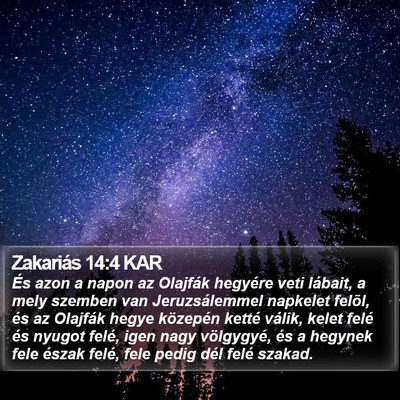 Zakariás 14:4 KAR Bible Verse Image
