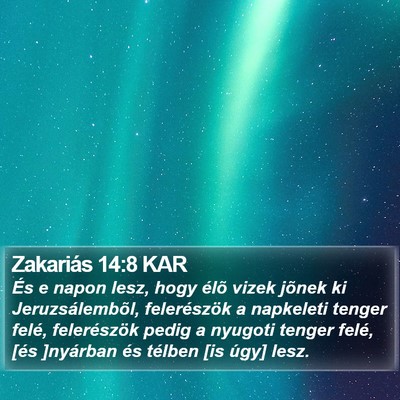 Zakariás 14:8 KAR Bible Verse Image
