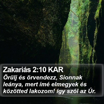 Zakariás 2:10 KAR Bible Verse Image