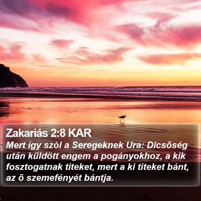Zakariás 2:8 KAR Bible Verse Image