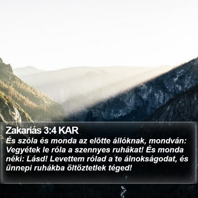 Zakariás 3:4 KAR Bible Verse Image