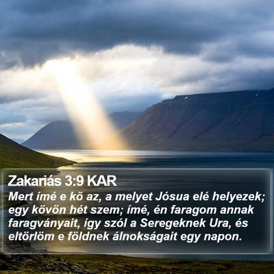 Zakariás 3:9 KAR Bible Verse Image