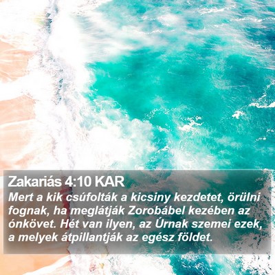 Zakariás 4:10 KAR Bible Verse Image