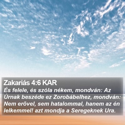 Zakariás 4:6 KAR Bible Verse Image