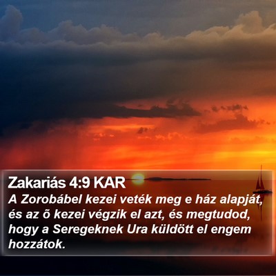 Zakariás 4:9 KAR Bible Verse Image