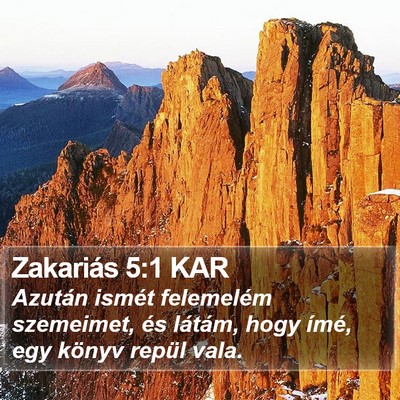 Zakariás 5:1 KAR Bible Verse Image