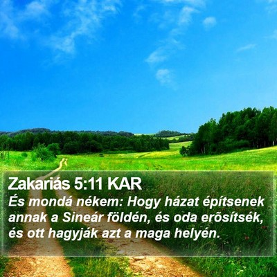 Zakariás 5:11 KAR Bible Verse Image