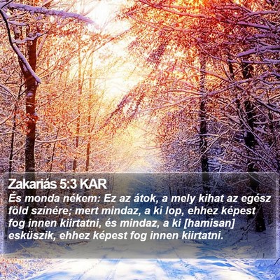 Zakariás 5:3 KAR Bible Verse Image