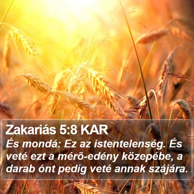 Zakariás 5:8 KAR Bible Verse Image