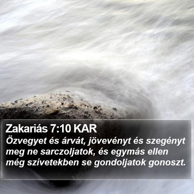 Zakariás 7:10 KAR Bible Verse Image