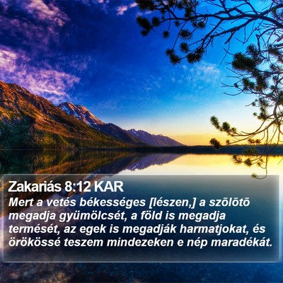 Zakariás 8:12 KAR Bible Verse Image
