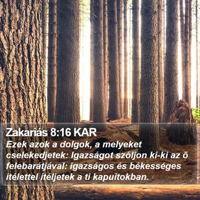 Zakariás 8:16 KAR Bible Verse Image