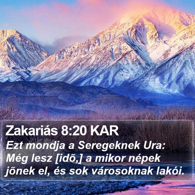 Zakariás 8:20 KAR Bible Verse Image