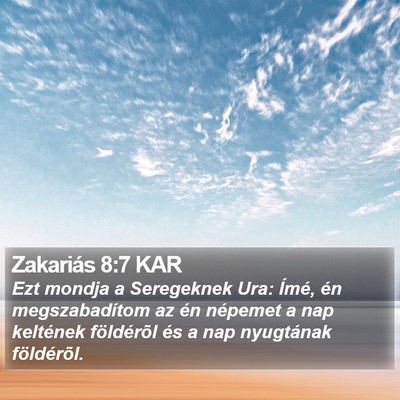 Zakariás 8:7 KAR Bible Verse Image