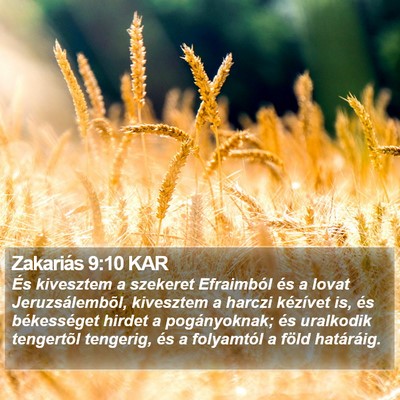 Zakariás 9:10 KAR Bible Verse Image
