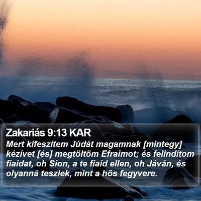 Zakariás 9:13 KAR Bible Verse Image