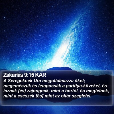 Zakariás 9:15 KAR Bible Verse Image