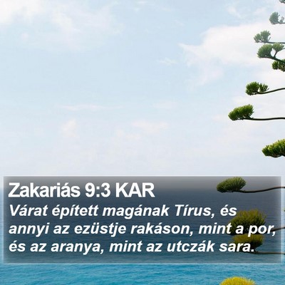 Zakariás 9:3 KAR Bible Verse Image