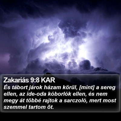 Zakariás 9:8 KAR Bible Verse Image