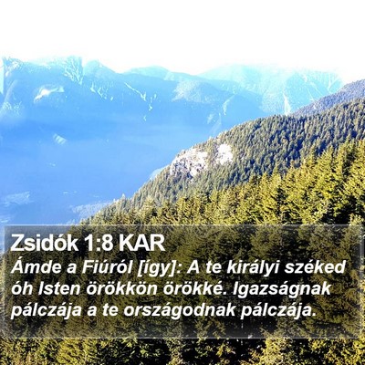 Zsidók 1:8 KAR Bible Verse Image