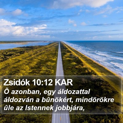 Zsidók 10:12 KAR Bible Verse Image