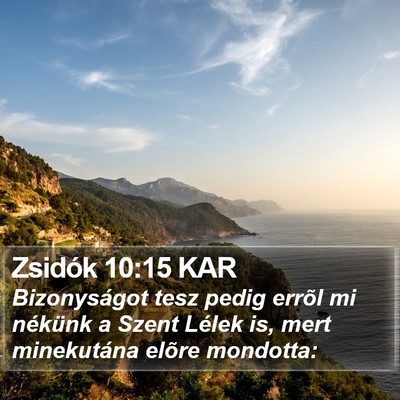 Zsidók 10:15 KAR Bible Verse Image