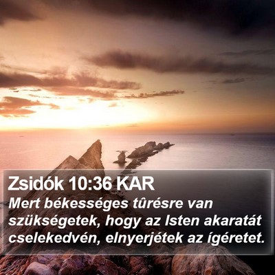 Zsidók 10:36 KAR Bible Verse Image