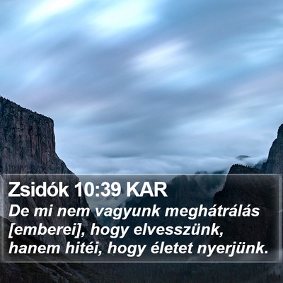 Zsidók 10:39 KAR Bible Verse Image