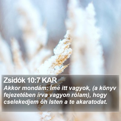 Zsidók 10:7 KAR Bible Verse Image