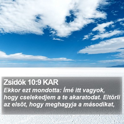 Zsidók 10:9 KAR Bible Verse Image
