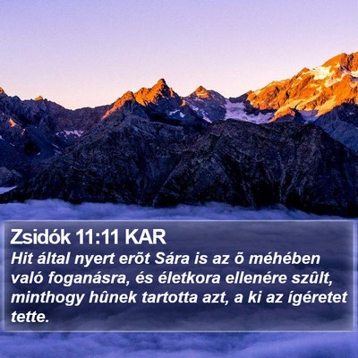 Zsidók 11:11 KAR Bible Verse Image