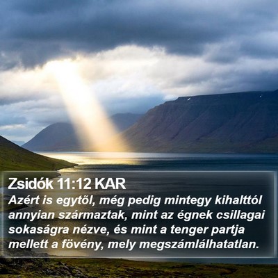 Zsidók 11:12 KAR Bible Verse Image