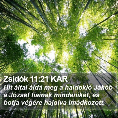 Zsidók 11:21 KAR Bible Verse Image