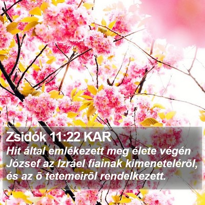 Zsidók 11:22 KAR Bible Verse Image