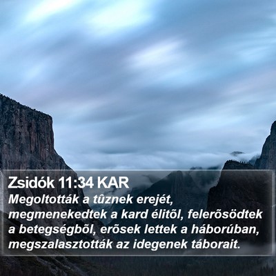 Zsidók 11:34 KAR Bible Verse Image