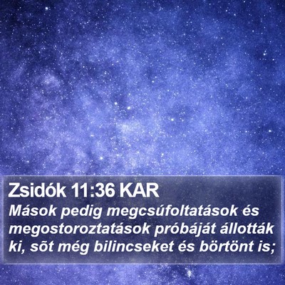 Zsidók 11:36 KAR Bible Verse Image