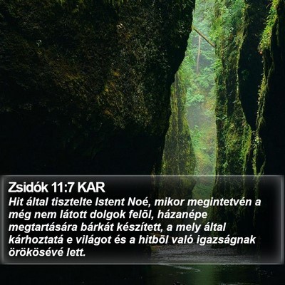 Zsidók 11:7 KAR Bible Verse Image